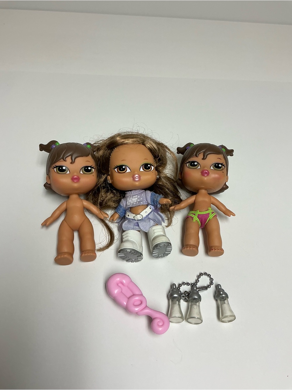 MGA Bratz Babyz Lot with Yasmin Ice Champions Doll, Nude Dolls, Brush